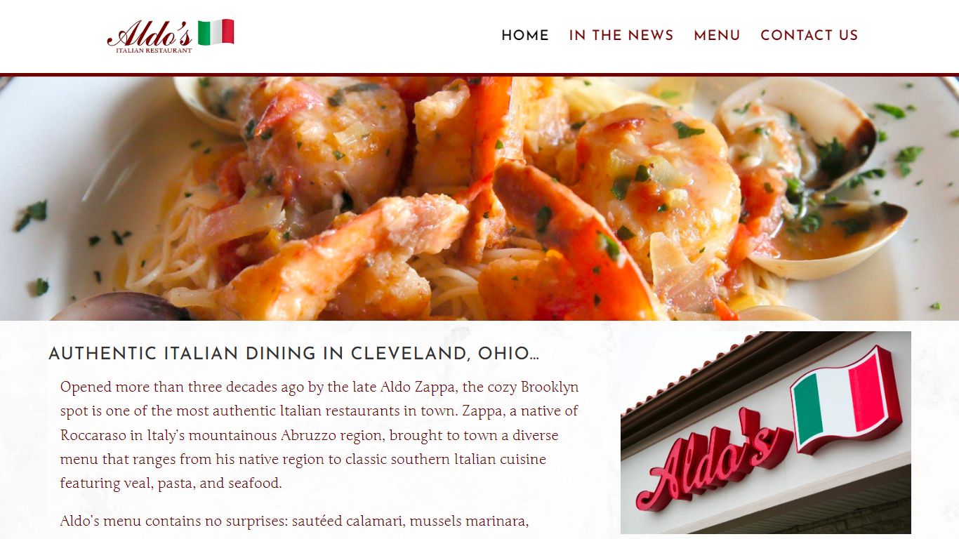 Aldo's Italian Restaurant Cleveland, Ohio | Cleveland's Finest Italian Food